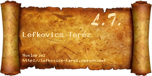 Lefkovics Teréz névjegykártya